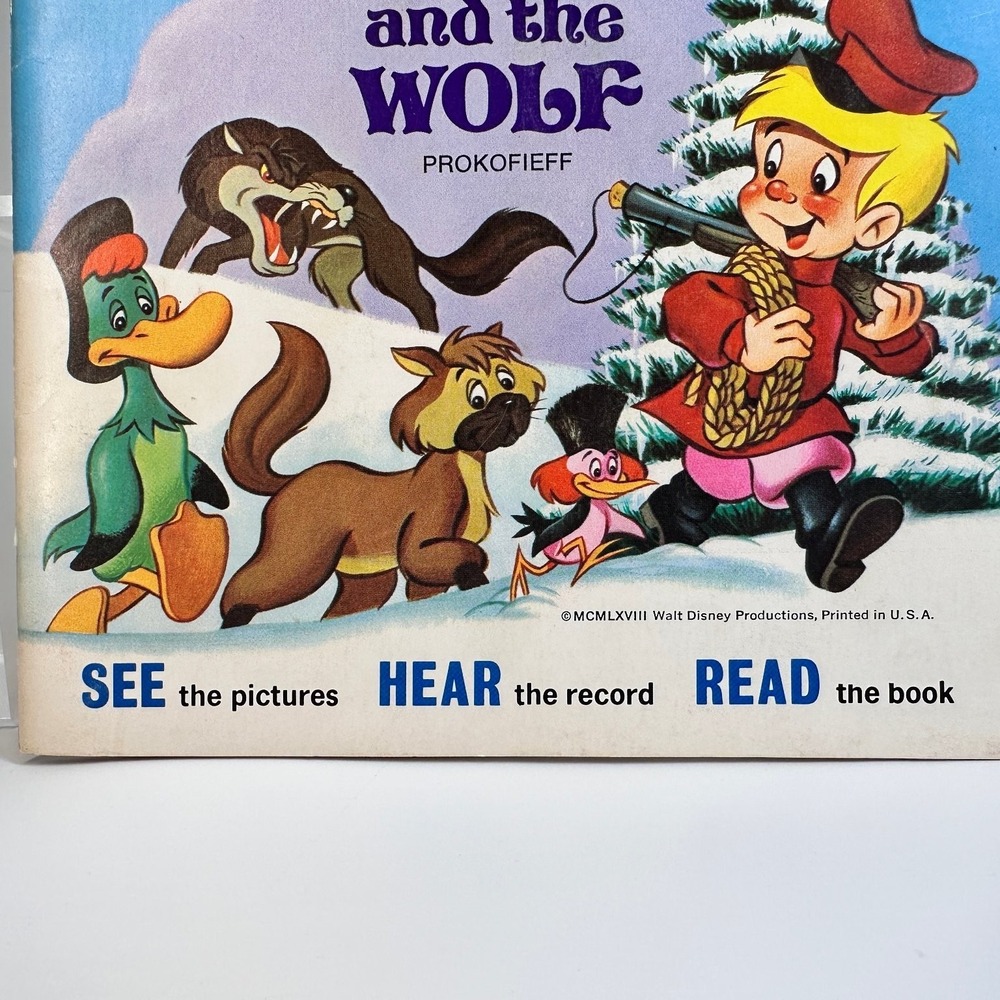 Peter and the Wolf Prokofieff Walt Disney Vinyl Record & 24page Book 1968 33LPR - Picture 11 of 16